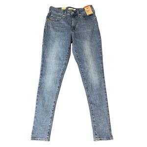 Levis 721 Denim Jeans Womens 10 Medium 30x30 Light Blue High Rise Skinny NWT‎